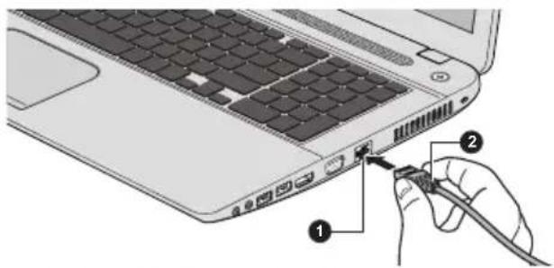TOSHIBA Satellite C70DtA - Branchement du câble réseau - 2