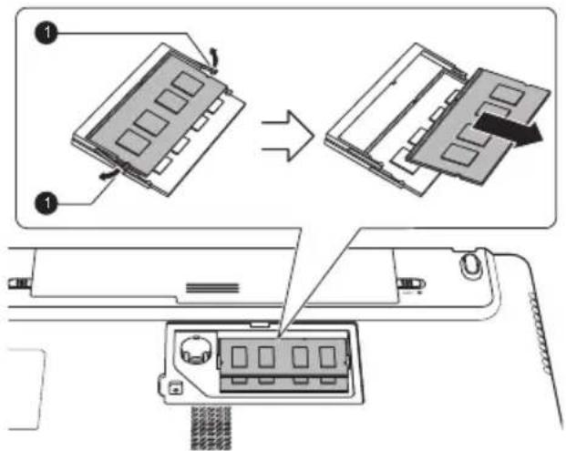TOSHIBA Satellite C670D - Retrait d'un module mémoire - 2