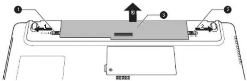 TOSHIBA Satellite C670D - Retrait de la batterie - 1