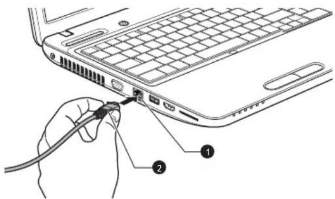 TOSHIBA Satellite C670D - Branchement du câble réseau - 2