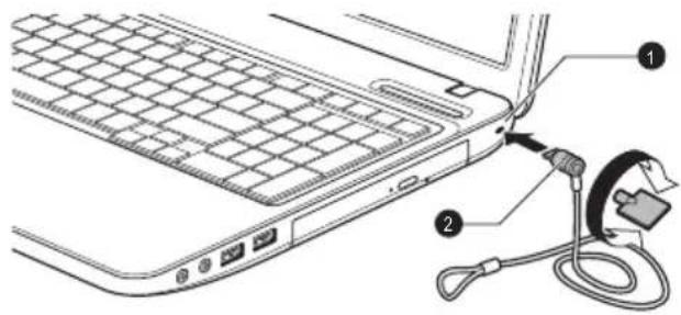 TOSHIBA Satellite C670D - Connexion du verrou de sécurité - 1