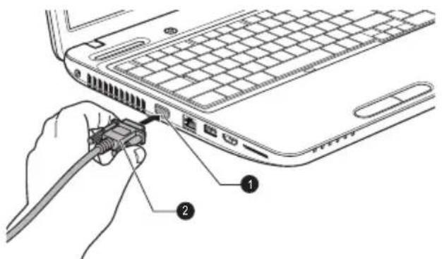 TOSHIBA Satellite C670D - Connexion du câble de l'écran - 1