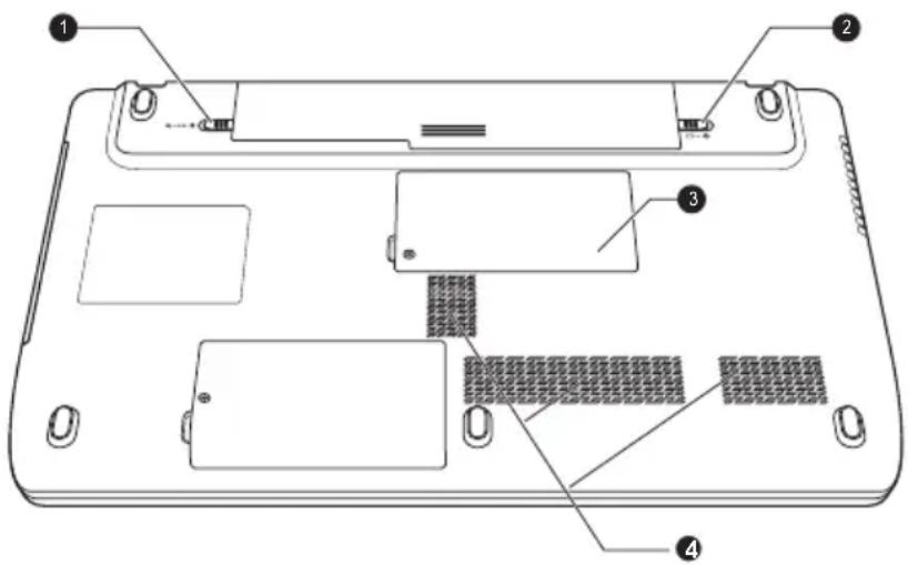 TOSHIBA Satellite C670D - Vue de dessous - 1