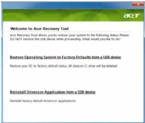 ACER Aspire One Happy 2 - Återställa förinstallerade program och drivrutiner - 1