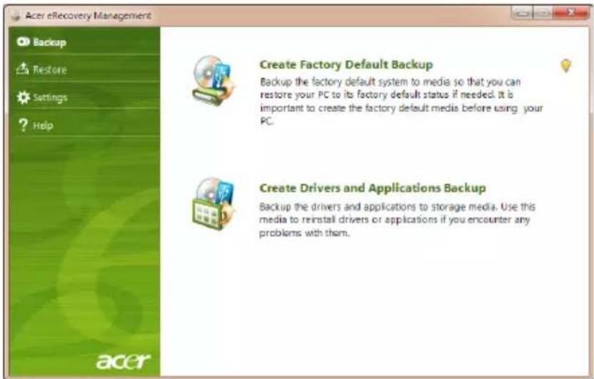 ACER Aspire One Happy 2 - Creating a recovery backup (USB flash drive) - 2
