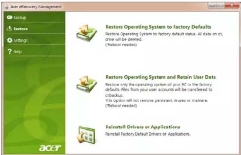 ACER Aspire One Happy 2 - Recuperación mediante el software y los controladores preinstalados - 1
