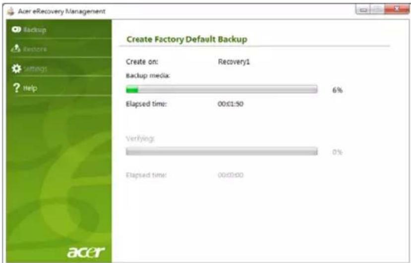 ACER Aspire One Happy 2 - Vytvoření zálohy pro obnovení (optický disk) - 4