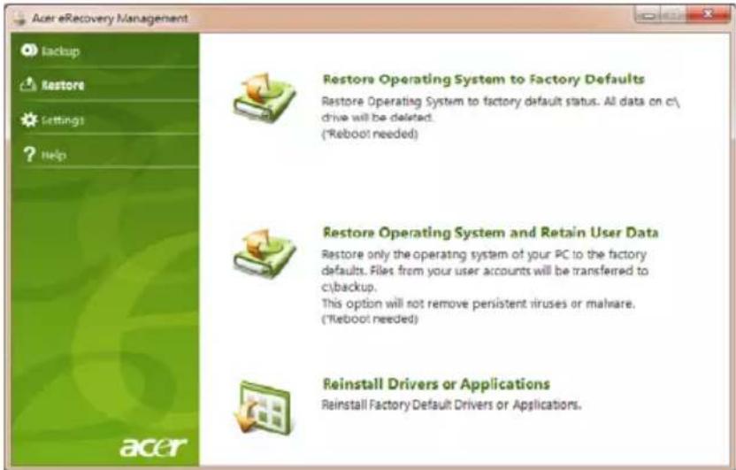 ACER Aspire One Happy 2 - Gjenopprette forhåndsinstallerte programmer og drivere - 1
