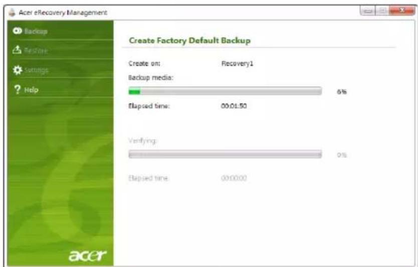 ACER Aspire One Happy 2 - Creating a recovery backup (Optical drive) - 5