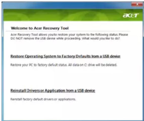 ACER Aspire One Happy 2 - Az előre beállított szoftver és illesztőprogramok helyreállítása - 1