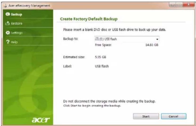 ACER Aspire One Happy 2 - Een herstelback-up maken (usb-flashdrive) - 4