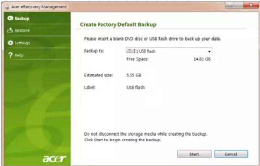 ACER Aspire One AOD257 - Helyreállitási biztonsági mentés készítése (USB meghajtó) - 4