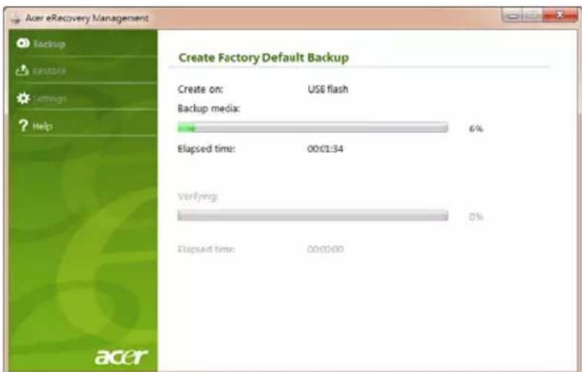 ACER Aspire One AOD257 - Create un backup di recupero (unità flash USB) - 6