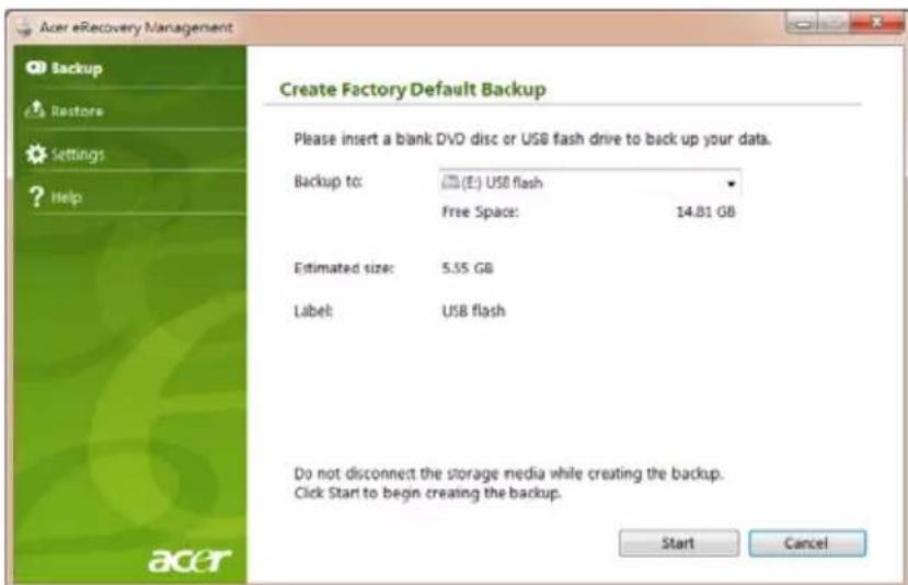 ACER Aspire One AOD257 - C03dahne pe3epBHOJ KOHNДЯ BOCCTaHOBJIeHnA (ФЛэш-нakОпNTeJB USB) - 4