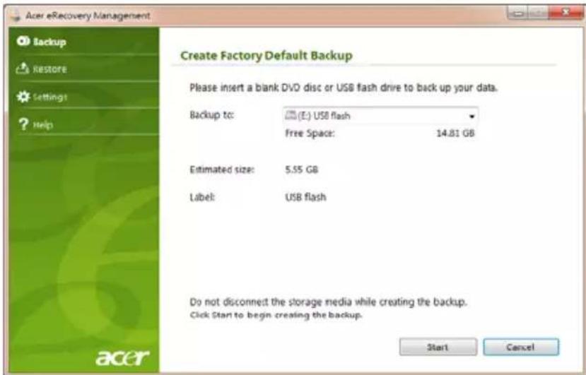 ACER Aspire One AOD257 - Vytvorenie zálohy pre opravu (USB flash Jednotka) - 2