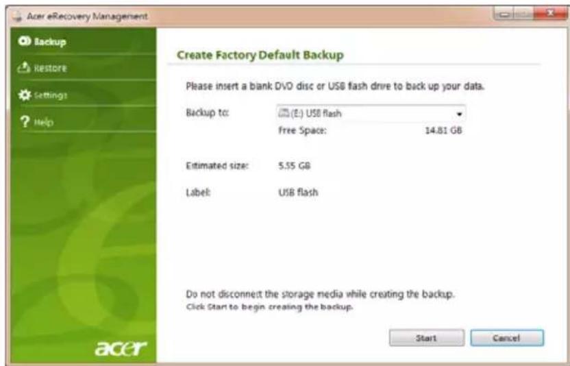 ACER Aspire One AOD257 - Skapa en sakerhetskopia for Återställning (USB-flashenhet) - 4