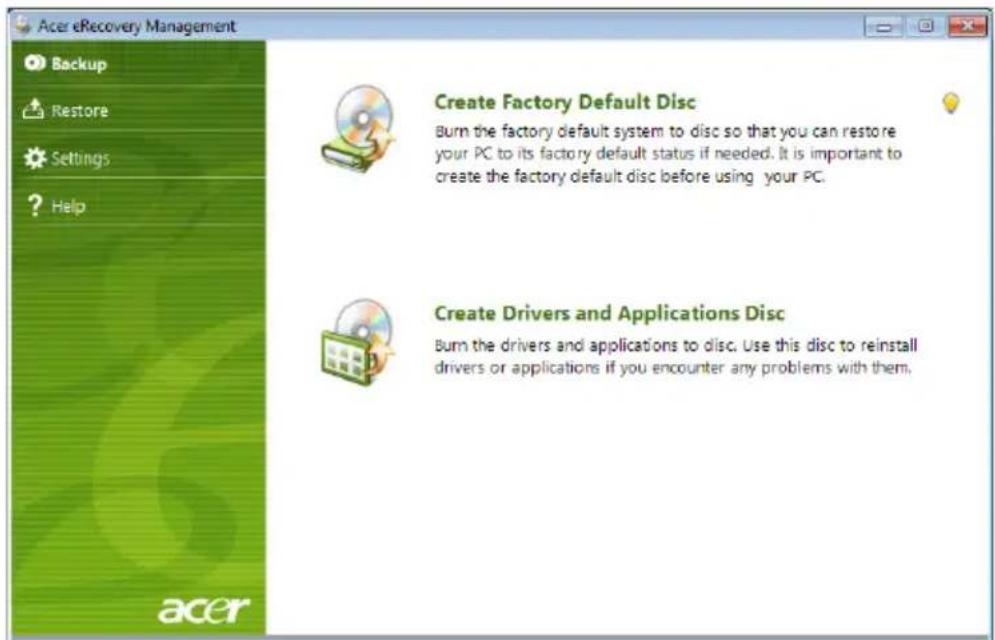 ACER Aspire One AOD255 - Cómo iniciar Acer eRecovery Management - 1