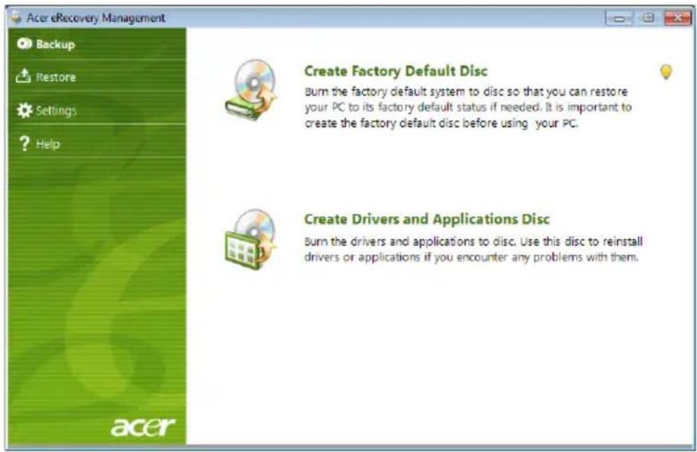 ACER Aspire One AOD255 - Starta Acer eRecovery Management - 1