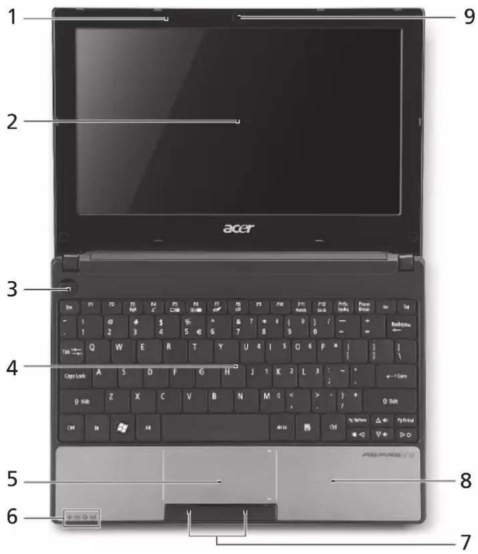ACER Aspire One AO521 - Top view - 1