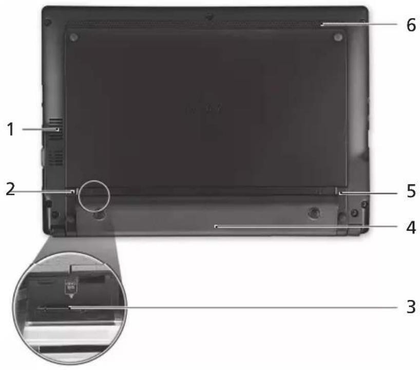 ACER Aspire One AO521 - Pohled zespodu - 1