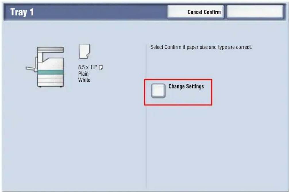 XEROX WorkCentre 7428 - Paper Tray Settings - 1