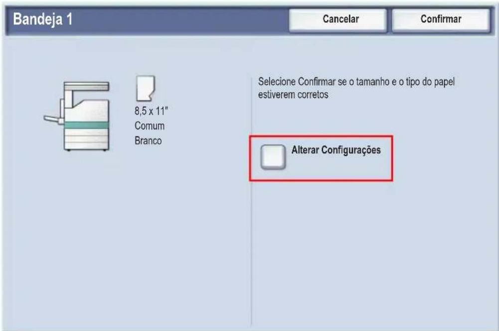 XEROX WorkCentre 7435 - Configurações da Bandeja de Papel - 1