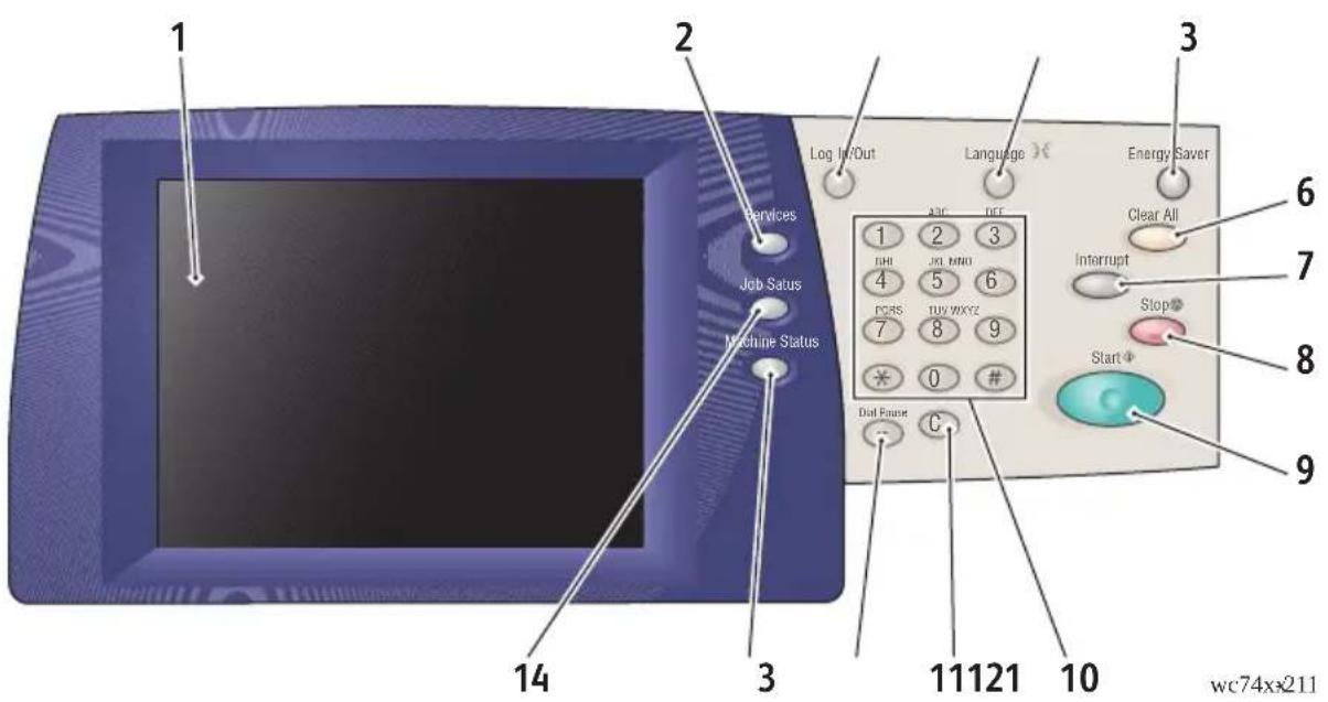 XEROX WorkCentre 7435 - Panel de control - 1