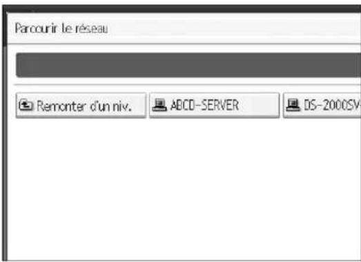 RICOH Aficio MP 9000 - Utilisation de Parcourir le réseau pour rechercher le dossier - 1