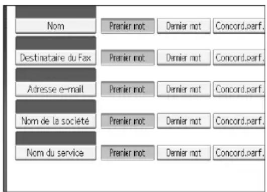 RICOH Aficio MP 9000 - Pour définiir les options de recherche - 1