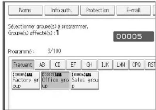 RICOH Aficio MP 9000 - Suppression d'un nom d'un groupe - 2