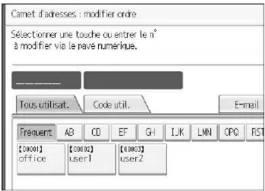 RICOH Aficio MP 1350 - Carnet d'adresses : Modifier ordre - 2