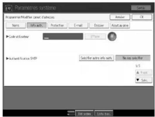 RICOH Aficio MP 1350 - Info auth. - 1