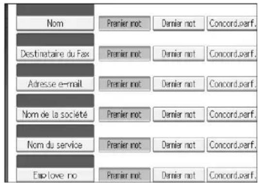 RICOH Aficio MP 1350 - Pour définiir les options de recherche - 2