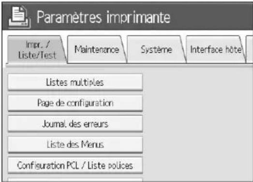 RICOH Aficio MP 1350 - Impression de la page de configuration - 1