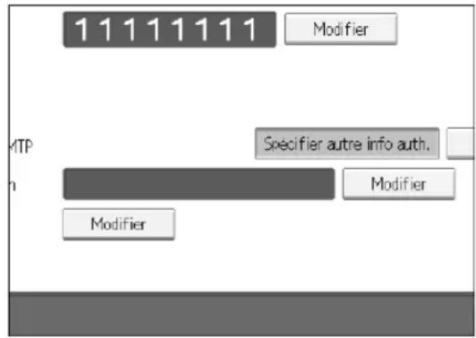 RICOH Aficio MP 1350 - Appuyez sur [Modifier] sous Nom d'utilisateur. - 1
