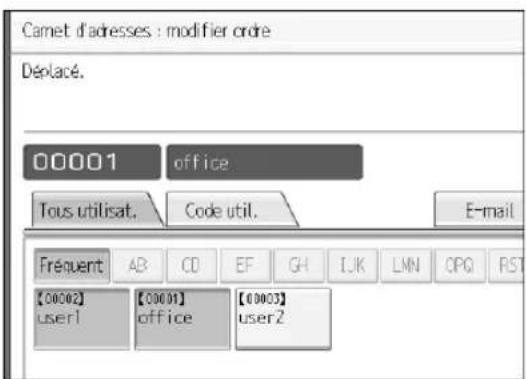 RICOH Aficio MP 1350 - Carnet d'adresses : Modifier ordre - 4