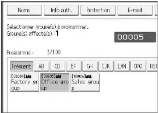 RICOH Aficio MP 1100 - Sélectionnez le groupe que vous voulez supprimer. - 1
