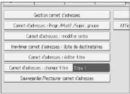 RICOH Aficio MP 1100 - ◆Carnet d'adresses : Modifier ordre - 1
