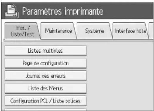 RICOH Aficio MP 1100 - Impression de la page de configuration - 1