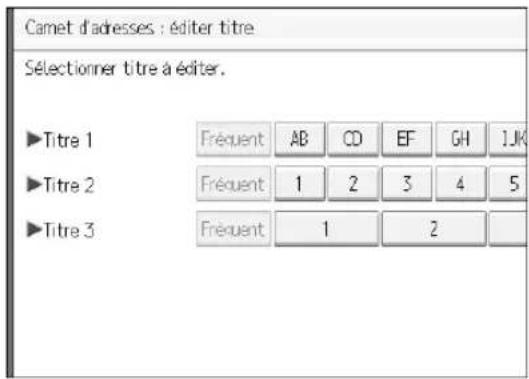 RICOH Aficio MP 1100 - ◆Carnet d'adresses : Modifier titre - 2