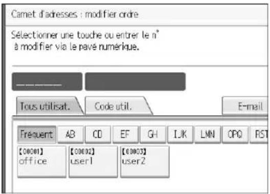 RICOH Aficio MP 1100 - ◆Carnet d'adresses : Modifier ordre - 2