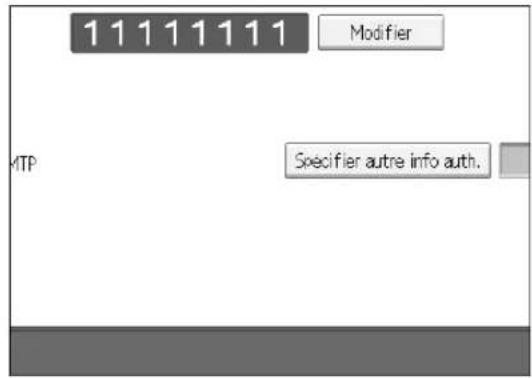 RICOH Aficio MP 1100 - Appuyez sur [Modifier] sous Nom d'utilisateur. - 1