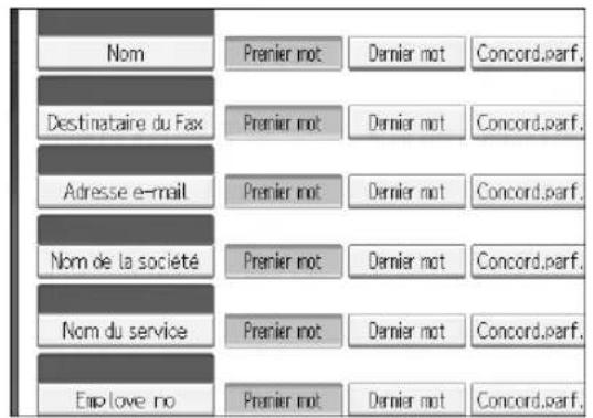 RICOH Aficio MP 1100 - Pour définir les options de recherche - 2