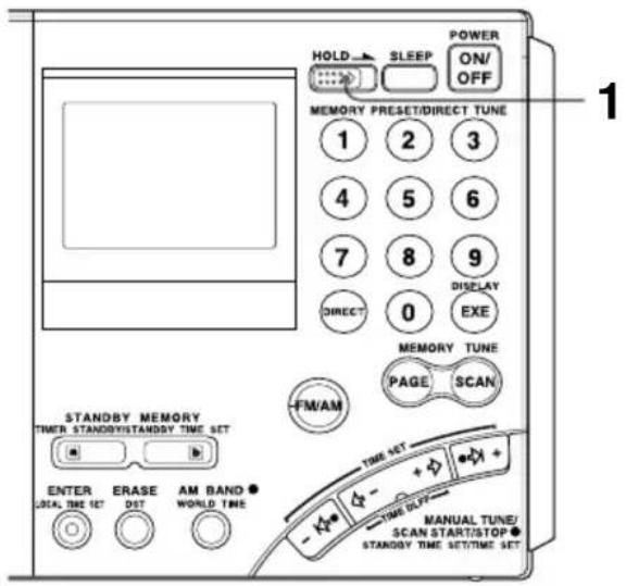 SONY ICFSW7600GR - Prévention d'un enclenchement involontaire des touches — Fonction HOLD - 1