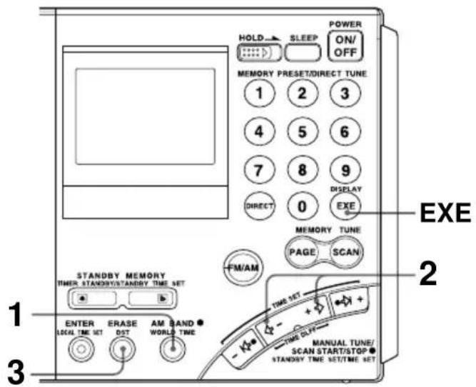 SONY ICFSW7600GR - Ermitteln der Uhrzeit einer anderen Zeitzone - 1