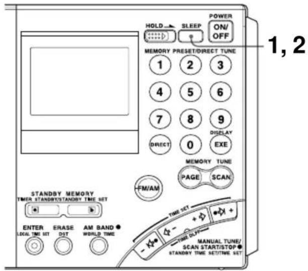 SONY ICFSW7600GR - — Función del temporizador cronodesconectador - 1