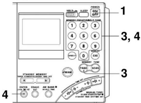 SONY ICFSW7600GR - Speichern eines Senders und Ändern der Speicherung - 1