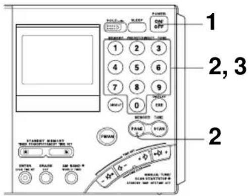 SONY ICFSW7600GR - Accord d'une station présélectionnée - 1