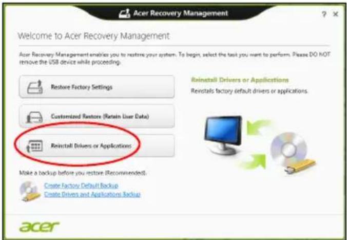 ACER Aspire E1571G - Reinstallare driver e applicazioni - 1