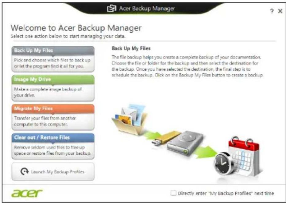 ACER Aspire E1571G - Acer Backup Manager - 2